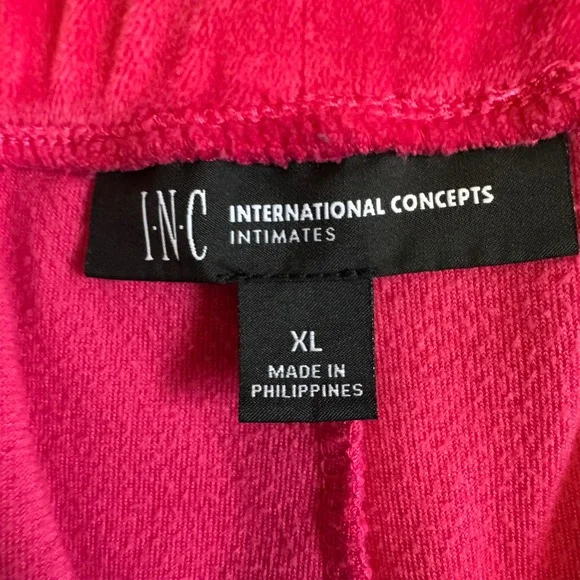 Y2K 2000s INC International Concepts hot Pink Velour Pant XL Womens Lounge Comfy - Picture 3 of 4